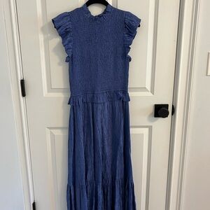 Sea Siya Blue Ruffled Maxi Dress